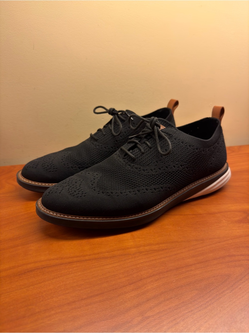 Men's Black Knit Cole Haan GrandEvolution black lace up shoes